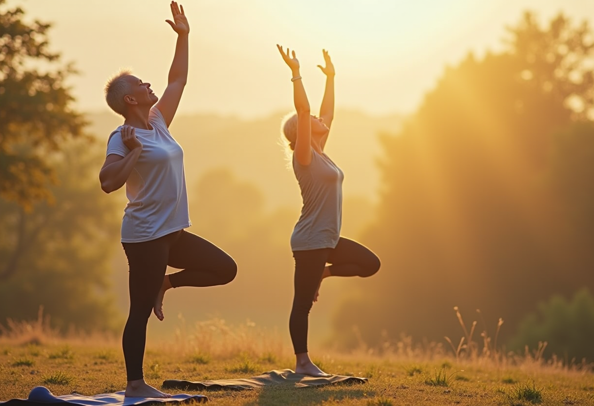 Спокійний зал для йоги з м'яким освітленням